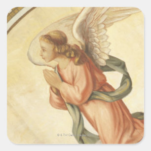 Het schilderen van een engel die bidt vierkante sticker