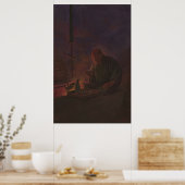 Het schilderen van een Japans Man Drink Sake Poster (Keuken)