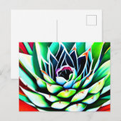 Het schilderen van een kleurrijke Agave Briefkaart (Voorkant / Achterkant)