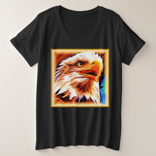 Het schilderen van een verbluffend Eagles gezicht. Grote Maat T-shirt (Design voorkant)