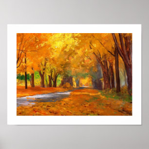 Het Schilderen van het Landschap van de herfst Poster