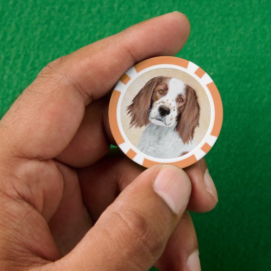 Het schilderen van Ierse rode en witte zetters - O Poker Chips (Hand)
