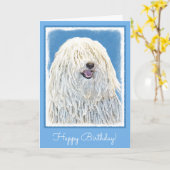 Het Schilderen van Puli - het Leuke Originele Art. Kaart (Gele Bloem)