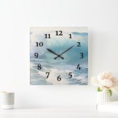 Het Schilderen van Strandgolven Vierkante Klok (Huis)