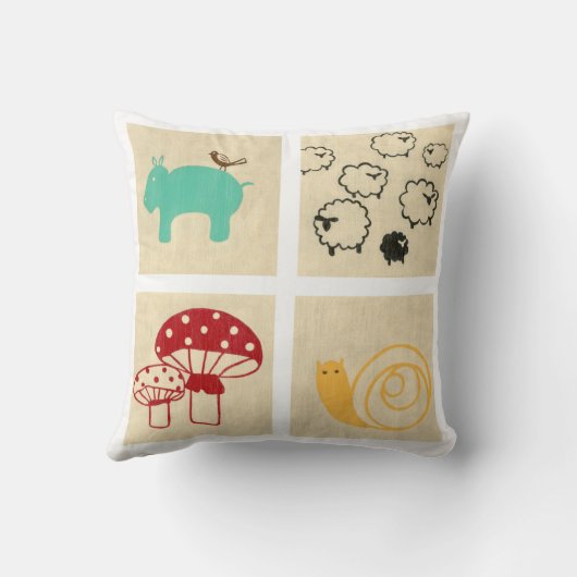 Het schilderen van vier kinderblokken kussen (Achterkant)