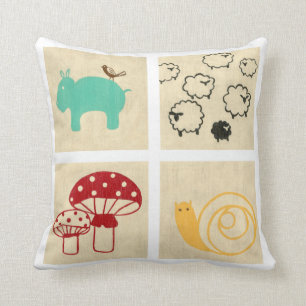 Het schilderen van vier kinderblokken kussen