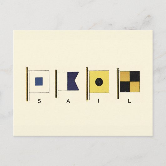 Het schilderen van Vier Vlaggen met Sail die onder Briefkaart (Voorkant)