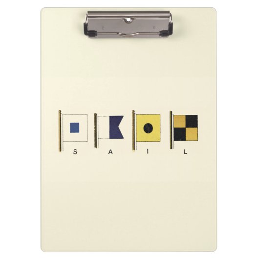 Het schilderen van Vier Vlaggen met Sail die onder Klembord (Voorkant)