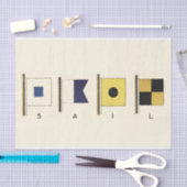 Het schilderen van Vier Vlaggen met Sail die onder Tissuepapier (Craft)