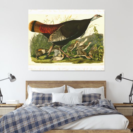 Het schilderen van vochtige vogels in Turkije Canvas Afdruk (Insitu (Slaapkamer))