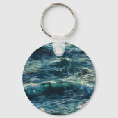 Het schilderen Zee Pieken Gepersonaliseerde Sleute Sleutelhanger (Achterkant)