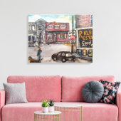 Het schilderij "Downtown Willoughby Dog Walk" Canvas Afdruk (Insitu (Woonkamer))
