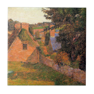 Het schilderij Lollichon Field van Paul Gauguin Tegeltje