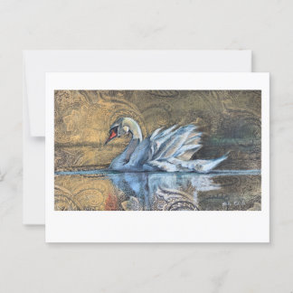 Het schilderij van de zwaan briefkaart