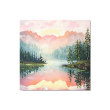 Het schilderij van Sunrise Over the Mountains.