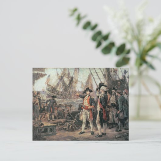 Het schip dat de overwinning zonk, 1779 briefkaart (Staand voorkant)