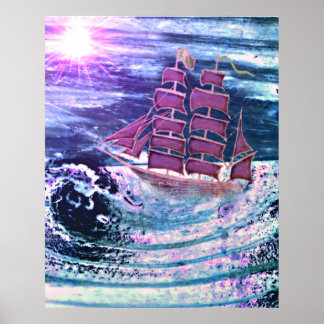 Het schip "Door God behoed" Poster