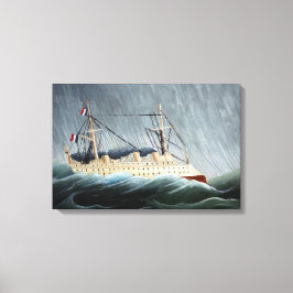 Het schip in de Tempest | Henri Rousseau Canvas Afdruk