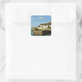 Het schip in Porthleven Cornwall Engeland Vierkante Sticker (Tas)