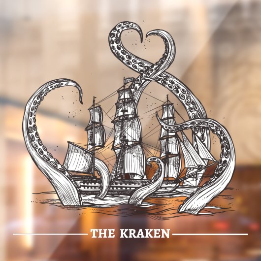 Het schip Kraken Octopus Sailing Nautical Raamsticker (Vel 2)