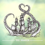 Het schip Kraken Octopus Sailing Nautical Raamsticker (Vel 3)