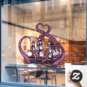 Het schip Kraken Octopus Sailing Nautical Raamsticker (Cafe Raam)