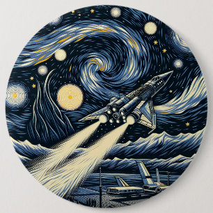 Het schip van Gogh Ronde Button 6,0 Cm