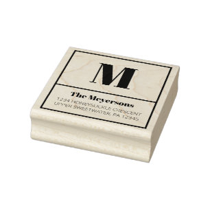 Het schone en Moderne Adres van de Terugkeer Monog Rubberstempel