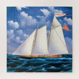 Het Schooner-jacht "Amerika" door James Bard Legpuzzel