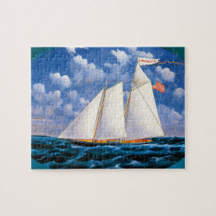 Het Schooner-jacht "Amerika" door James Bard Legpuzzel