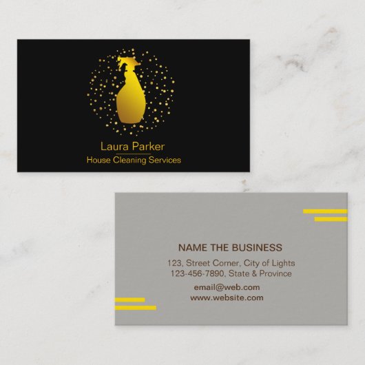 Het Schoonmaken van de Fles van de nevel het Goud Visitekaartje (Voorkant / Achterkant)