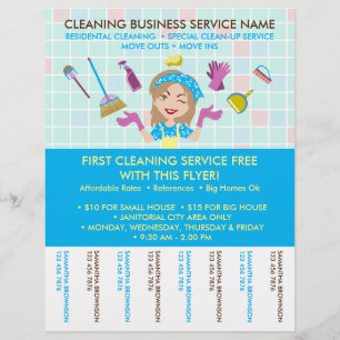 Het schoonmaken van Janitorial Tickets Adverteren  Flyer