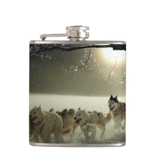 Het Schor Ras van Alaska van de Slee van de Hond Heupfles