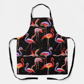 Het Schort van Flamingo met Donkere Achtergrond (Voorkant)