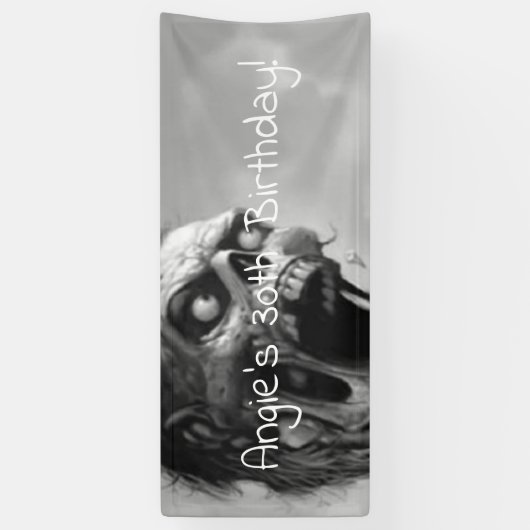 het schreeuwen zombie verjaardag spandoek (Verticaal)