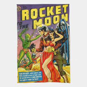 HET Sci Fi PULP-ONTWERP VAN DE QUIRKY 1950 Theedoek