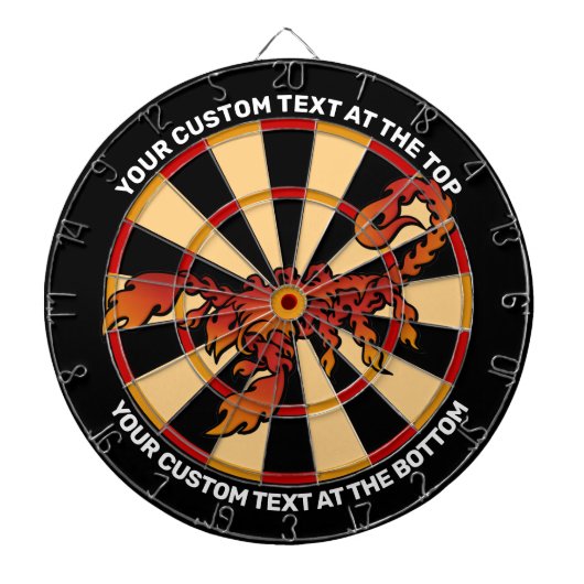 Het Scorpion van de flits Dartboard met de Tekst v Dartbord (Voorkant)
