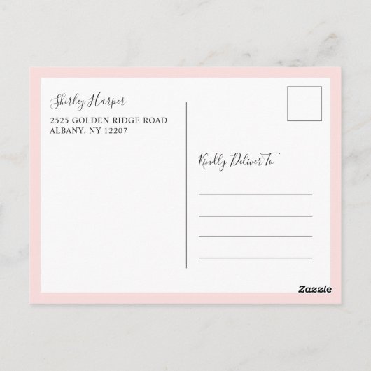 Het script Datum roze goud wijzigen Briefkaart (Achterkant)
