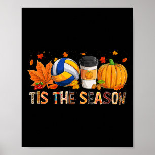 Het seizoen Leopard Pumpkin Volleybal Halloween Fa Poster