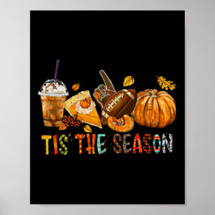 Het seizoen pompoen en specerijen Football Hallowe Poster