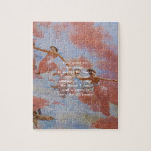 Het sereniteitsgebed met vliegende engelen schilde legpuzzel