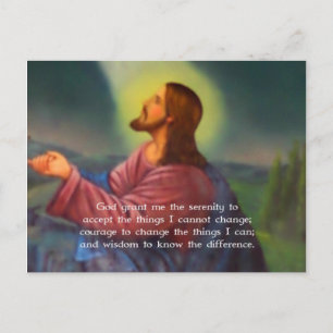 Het Serenity gebed met Jezus Christus schilderen Briefkaart