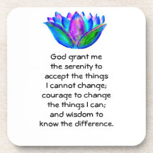 Het Serenity Prayer met Kleurrijke Lotus Blossom