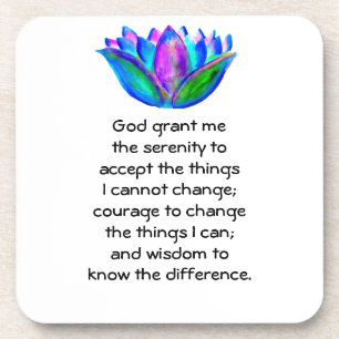 Het Serenity Prayer met Kleurrijke Lotus Blossom Bier Onderzetter