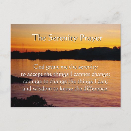 Het Serenity Prayer oranje zonsondergang briefkaar Briefkaart (Voorkant)