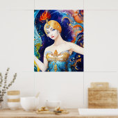 Het Shell-fontein: Evening Gown by Paquin Poster (Keuken)