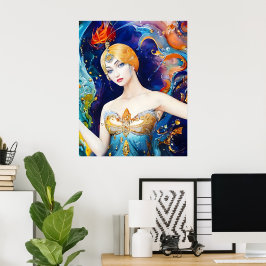 Het Shell-fontein: Evening Gown by Paquin Poster