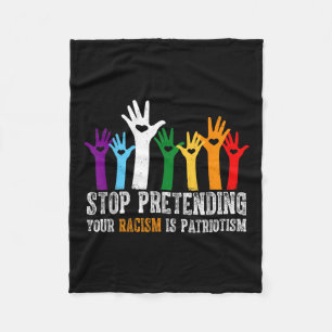 Het Shirt tegen Trump houdt op met doen alsof je r Fleece Deken