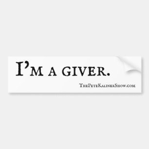 Het Show Pete Kaliner "Ik ben een giver" sticker