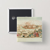 Het Siege van Danzig Vierkante Button 5,1 Cm (Voorkant /achterkant)